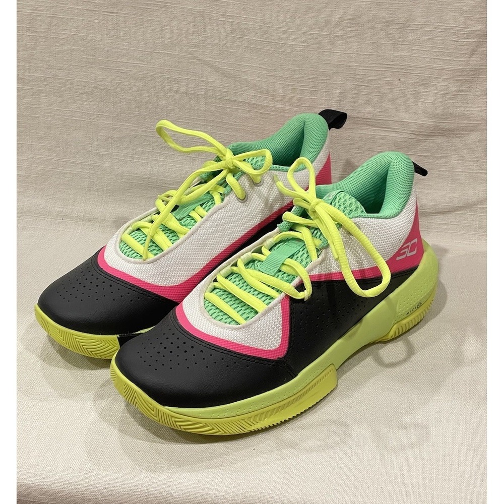 Under Armour Steph‎ Curry SC 3ZER0 4 GS 'WHITE VIS YELLOW'  Basketball Shoes 6Y